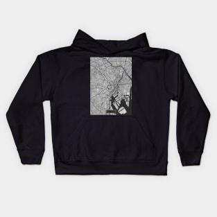 Black and white map of Tokyo (inverted) Kids Hoodie